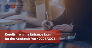 Results from the Entrance Exam for the Academic year 2024/2025 II